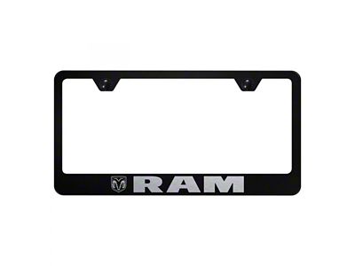 RAM License Plate Frame; Black (Universal; Some Adaptation May Be Required)