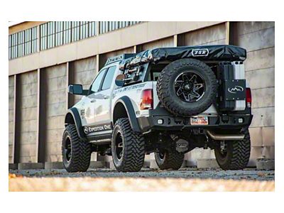 Expedition One Range Max Rear Bumper with Dual Tire Carrier System; Bare Metal (10-18 RAM 2500)