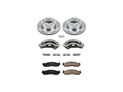 PowerStop OE Replacement 8-Lug Brake Rotor, Pad and Caliper Kit; Front (03-08 RAM 2500)