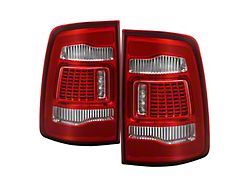 LED Tail Lights; Chrome Housing; Red Clear Lens (09-18 RAM 1500 w/ Factory Halogen Tail Lights)