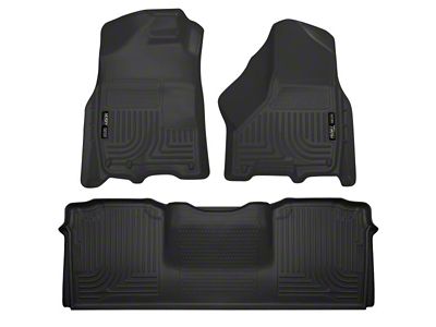 Husky Liners WeatherBeater Front and Second Seat Floor Liners; Black (10-18 RAM 2500 Mega Cab)