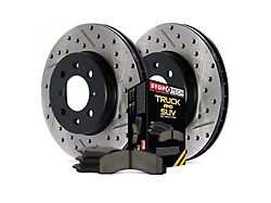StopTech Truck Axle Slotted and Drilled 8-Lug Brake Rotor and Pad Kit; Front (03-08 RAM 2500)