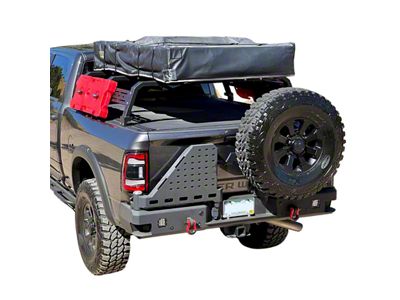 Chassis Unlimited Octane Series Dual Swing Rear Bumper; Pre-Drilled for Backup Sensors; Black Textured (10-23 RAM 2500)