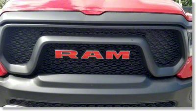 RAM 2500 RAM Grille Letter Overlay Decals; Gloss Black (19-23 RAM 2500 ...