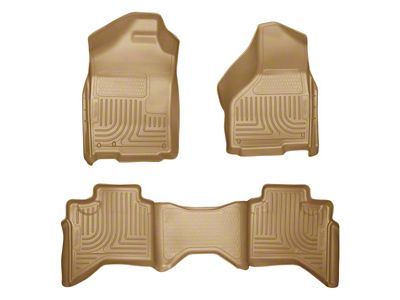 Husky Liners WeatherBeater Front and Second Seat Floor Liners; Tan (03-09 RAM 2500 Quad Cab)
