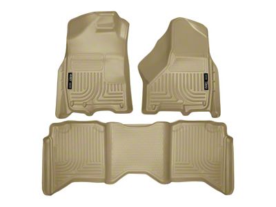 Husky Liners WeatherBeater Front and Second Seat Floor Liners; Tan (10-18 RAM 3500 Crew Cab)