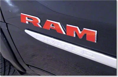 RAM 2500 RAM Front Door Letter Overlay Decals; Gloss White (19-23 RAM ...