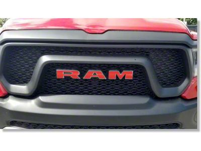 RAM Grille Letter Overlay Decals; Gloss Black (19-23 RAM 3500)