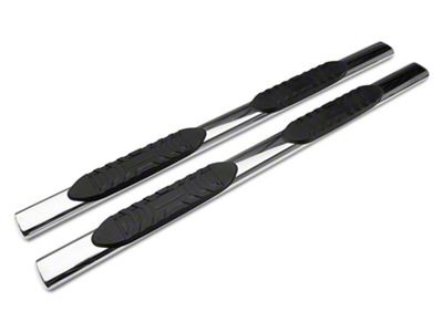 Barricade 5-Inch Oval Straight End Side Step Bars; Stainless Steel (03-09 RAM 2500 Quad Cab)