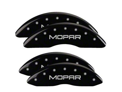 MGP Black Caliper Covers with MOPAR Logo; Front and Rear (2010 RAM 3500 SRW)