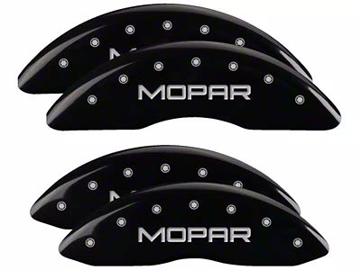 MGP Black Caliper Covers with MOPAR Logo; Front and Rear (11-18 RAM 3500 SRW)