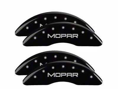 MGP Black Caliper Covers with MOPAR Logo; Front and Rear (19-23 RAM 3500 SRW)