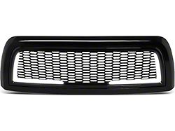 Honeycomb Mesh Style Upper Replacement Grille with LED DRL Lights; Black (10-18 RAM 3500)
