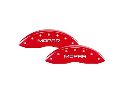 MGP Red Caliper Covers with MOPAR Logo; Front and Rear (2010 RAM 3500 SRW)