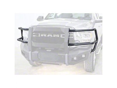 LoD Offroad Tubular Headlight Guards for Destroyer Center Grille Guard; Black Texture (10-23 RAM 3500)