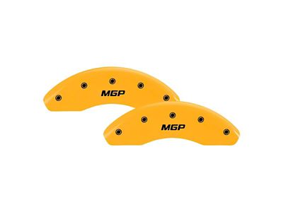 MGP Yellow Caliper Covers with MGP Logo; Front and Rear (2010 RAM 3500 SRW)