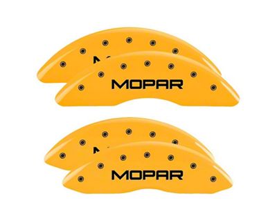 MGP Yellow Caliper Covers with MOPAR Logo; Front and Rear (2010 RAM 3500 SRW)