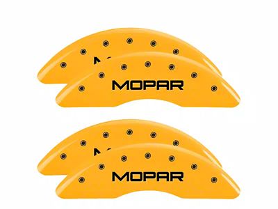 MGP Yellow Caliper Covers with MOPAR Logo; Front and Rear (19-23 RAM 3500 SRW)