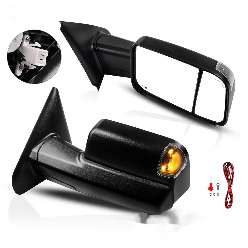 Power Heated Towing Mirrors With Switchback LED Signals For Dodge Ram 1500 2009-2018