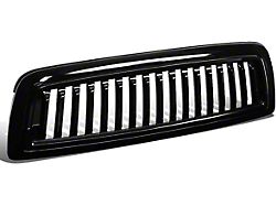 Vertical Fence Style Upper Replacement Grille; Gloss Black (09-12 RAM 1500)
