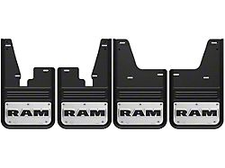 No-Drill Mud Flaps with RAM Text Logo; Front and Rear (10-18 RAM 2500 w/o OE Fender Flares)