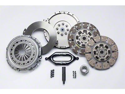 South Bend Clutch Stage 4 Street Dual Disc Organic Clutch Kit with Flywheel and Input Shaft Upgrade; 10-Spline (03-04 5.9L RAM 3500 w/ NV4500 Transmission)