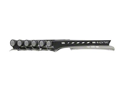 RACKTEC Phantom Series Gen 2 Roof Rack; 9-Light Front Mounting Brackets (19-23 RAM 3500 Mega Cab)