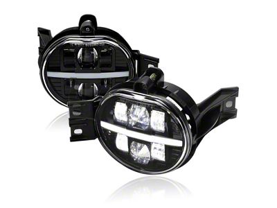 LED Projector Fog Lights; Black Housing; Clean Lens (03-09 RAM 3500)