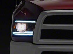 LED Strip Projector Headlights; Black Housing; Smoked Lens (10-18 RAM 2500 w/ Factory Halogen Headlights)