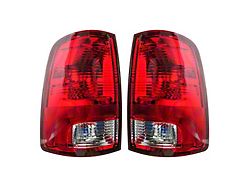 Tail Lights; Chrome Housing; Red Lens (10-18 RAM 3500 w/ Factory Halogen Tail Lights)