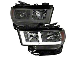 LED Bar Factory Style Headlights; Chrome Housing; Smoked Lens (19-23 RAM 2500 w/ Factory Halogen Headlights)