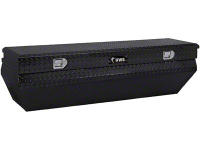 UWS 55-Inch Aluminum Wedge Angled Utility Chest Tool Box; Gloss Black (97-23 F-150 Styleside)