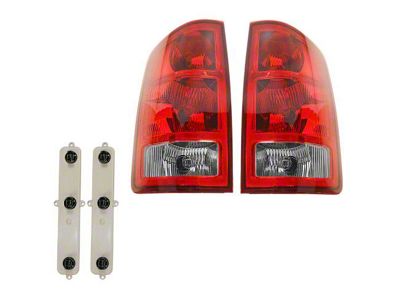 Halogen Tail Lights; Chrome Housing; Red Lens (03-06 RAM 3500)