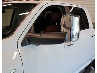 Infotainment Power Folding Towing Mirrors with Blind Spot Monitoring; Chrome (19-23 RAM 2500 w/ Blind Spot Monitor)