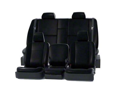 Covercraft Precision Fit Seat Covers Leatherette Custom Second Row Seat Cover; Black (11-18 RAM 2500 Crew Cab)