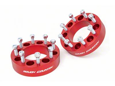 Rough Country 2-Inch Wheel Spacers; Red (03-10 4WD RAM 3500)
