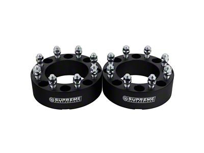 Supreme Suspensions 2-Inch Pro Billet Wheel Spacers; Black; Set of Two (03-11 RAM 3500)