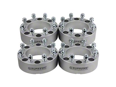 Supreme Suspensions 1.50-Inch Pro Billet Wheel Spacers; Silver; Set of Four (10-14 RAM 3500)