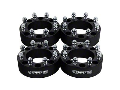 Supreme Suspensions 2-Inch Pro Billet Wheel Spacers; Black; Set of Four (10-14 RAM 3500)