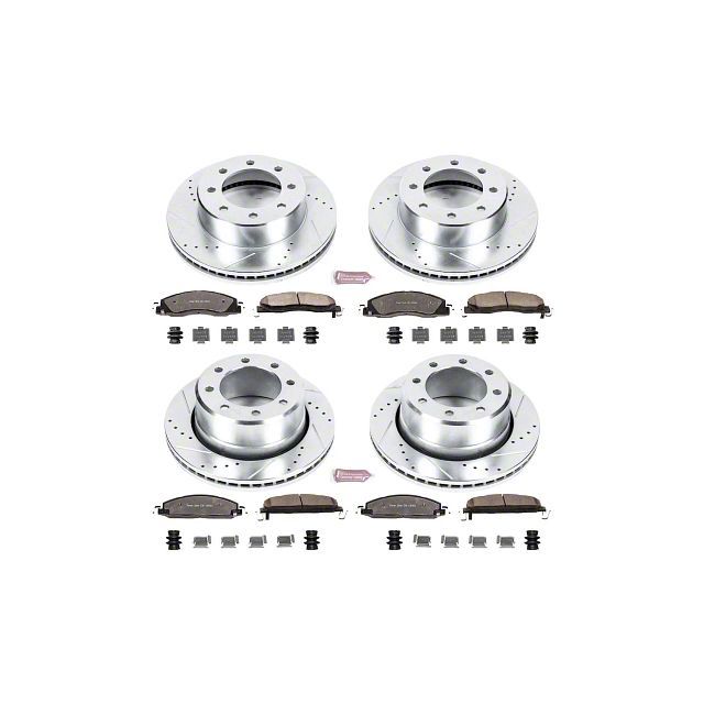 PowerStop Z36 Extreme Truck and Tow 8-Lug Brake Rotor and Pad Kit; Front and Rear (2012 RAM 1500 Tradesman HD)