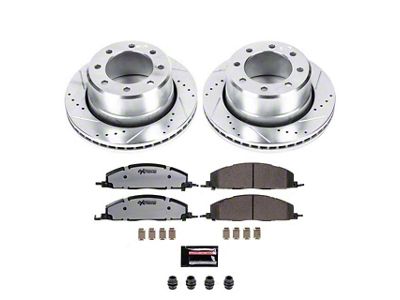 PowerStop Z36 Extreme Truck and Tow 8-Lug Brake Rotor and Pad Kit; Rear (09-18 RAM 2500)