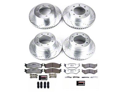 PowerStop Z36 Extreme Truck and Tow 8-Lug Brake Rotor and Pad Kit; Front and Rear (03-08 RAM 2500)
