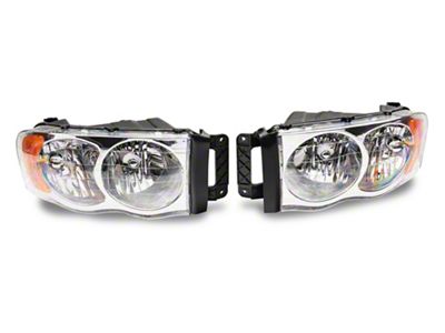 Raxiom Axial Series OEM Style Replacement Headlights; Chrome Housing; Clear Lens (03-05 RAM 2500)