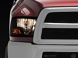 Raxiom Axial Series OEM Style Replacement Headlights with Single Bulb; Chrome Housing; Smoked Lens (10-18 RAM 2500 w/ Factory Halogen Non-Projector Headlights)