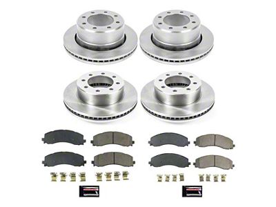 PowerStop OE Replacement 8-Lug Brake Rotor and Pad Kit; Front and Rear (19-23 RAM 2500)