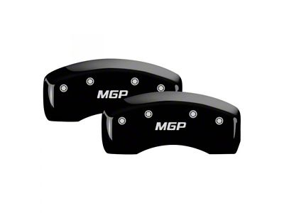 MGP Black Caliper Covers with MGP Logo; Front and Rear (20-23 Silverado 2500 HD)