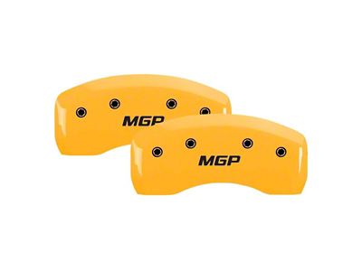 MGP Yellow Caliper Covers with MGP Logo; Front and Rear (20-23 Silverado 2500 HD)