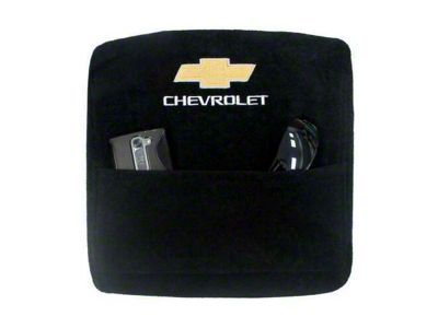 Center Console Cover with Chevrolet Bowtie Logo; Black (15-19 Silverado 3500 HD w/ Bench Seat)