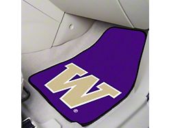 Carpet Front Floor Mats with University of Washington Logo; Purple (Universal; Some Adaptation May Be Required)