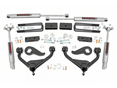 Rough Country 3-Inch Bolt-On Suspension Lift Kit with Premium N3 Shocks (20-23 Silverado 2500 HD w/o MagneRide)